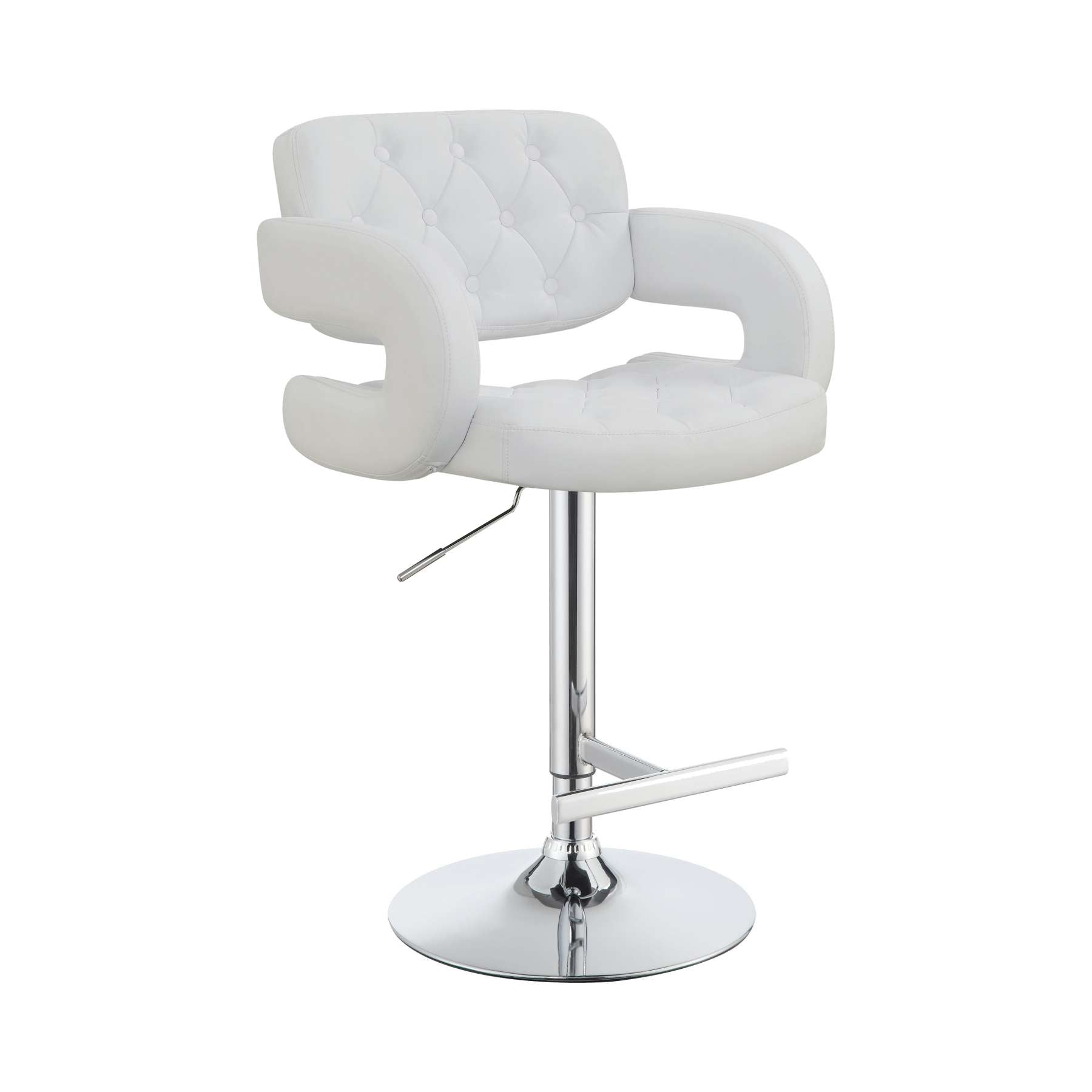 Modern Style Adjustable Height Bar Stool, White  By Benzara | Bar Stools |  Modishstore 