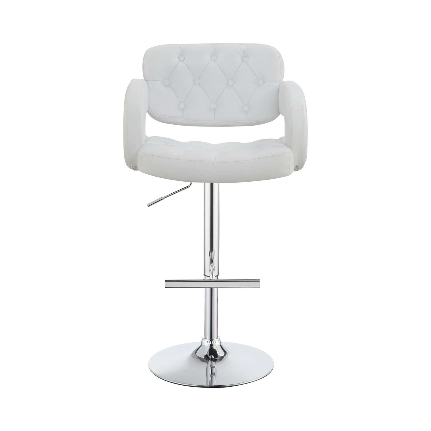 Modern Style Adjustable Height Bar Stool, White  By Benzara | Bar Stools |  Modishstore  - 2