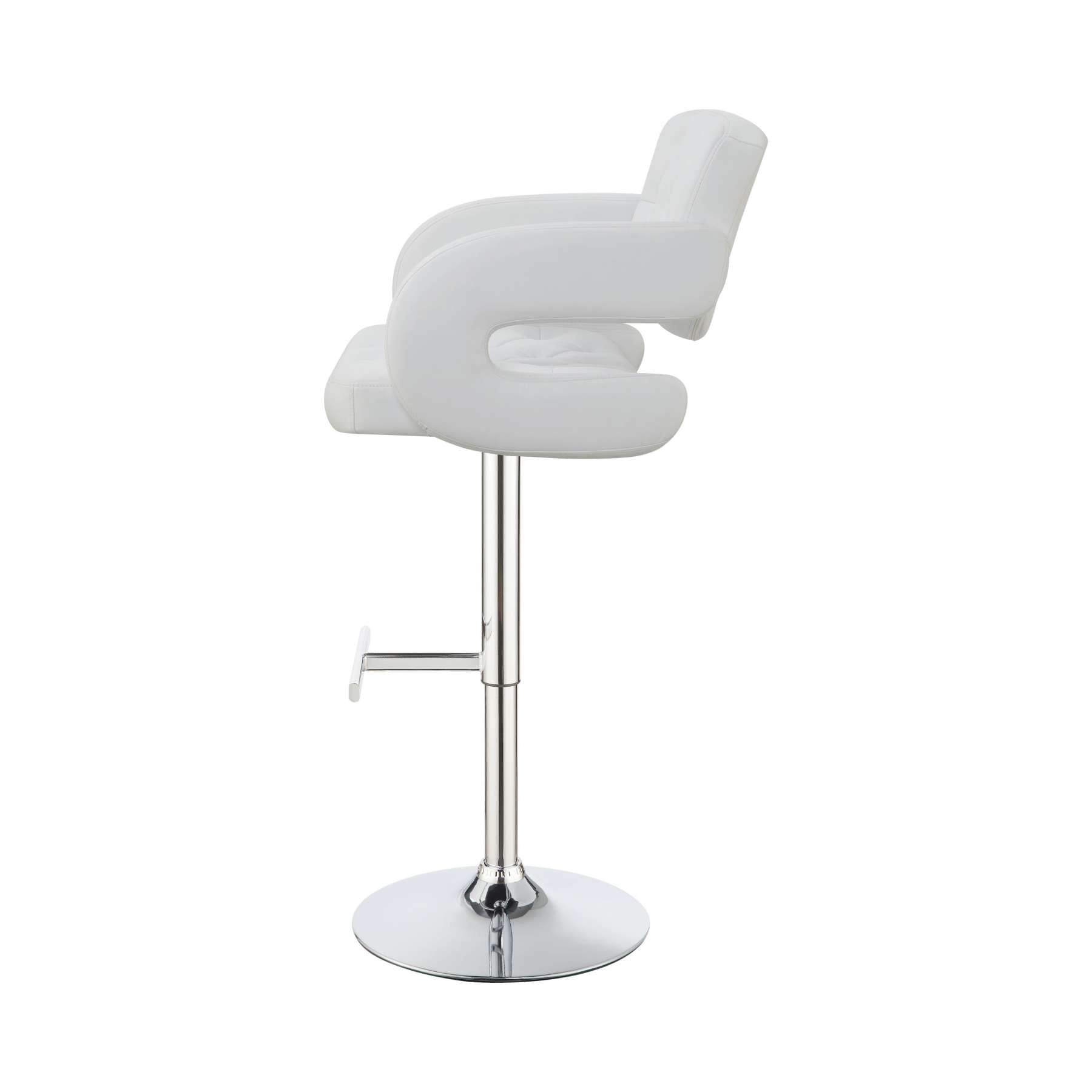 Modern Style Adjustable Height Bar Stool, White  By Benzara | Bar Stools |  Modishstore  - 3