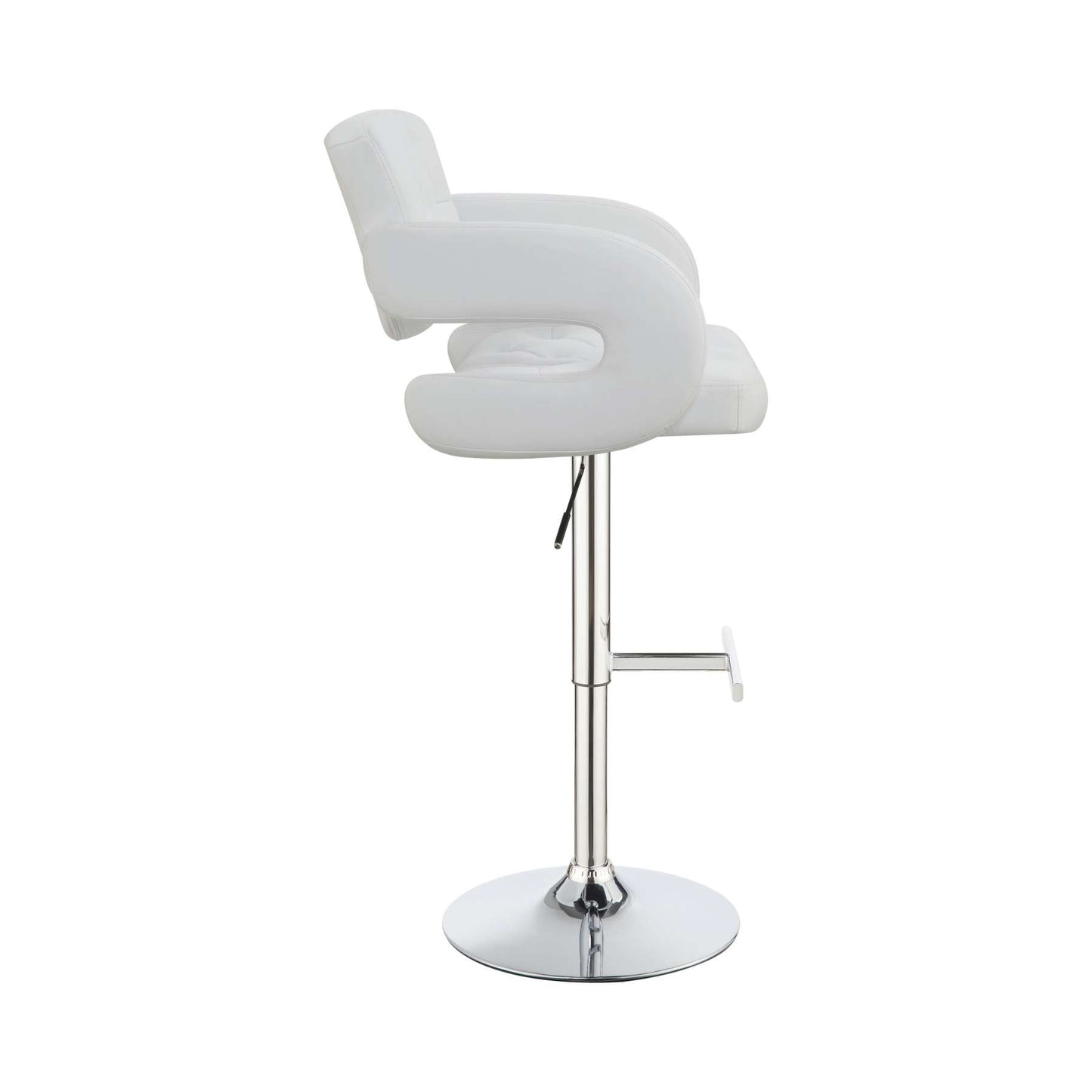 Modern Style Adjustable Height Bar Stool, White  By Benzara | Bar Stools |  Modishstore  - 5