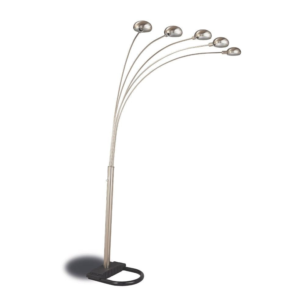 Modern Floor Lamp With Black Bottom Base, Chrome By Benzara | Floor Lamps |  Modishstore 