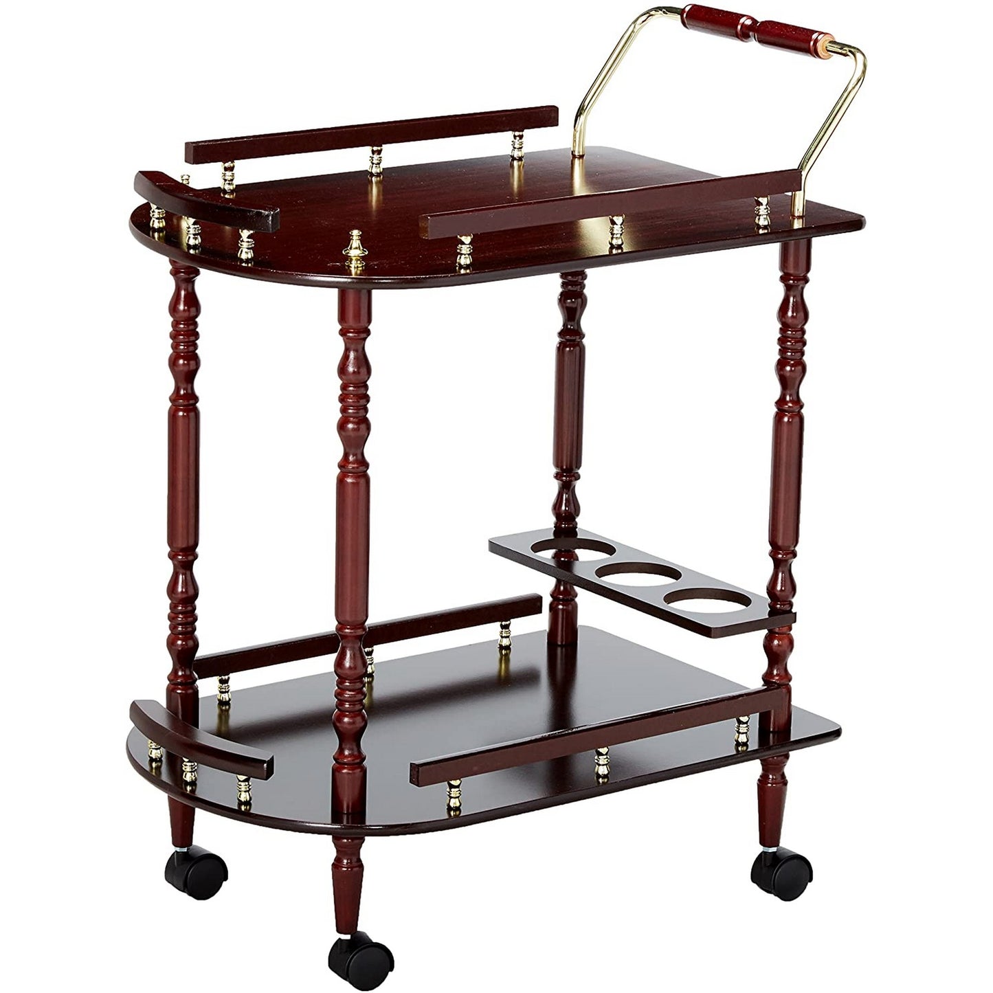 2-Tier Serving Cart, Brown By Benzara | Bar Carts |  Modishstore 