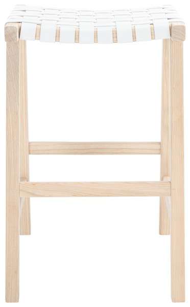 Safavieh Abreu Rectangle Barstool - White | Bar Stools | Modishstore - 2