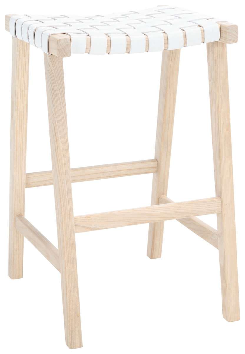 Safavieh Abreu Rectangle Barstool - White | Bar Stools | Modishstore - 3