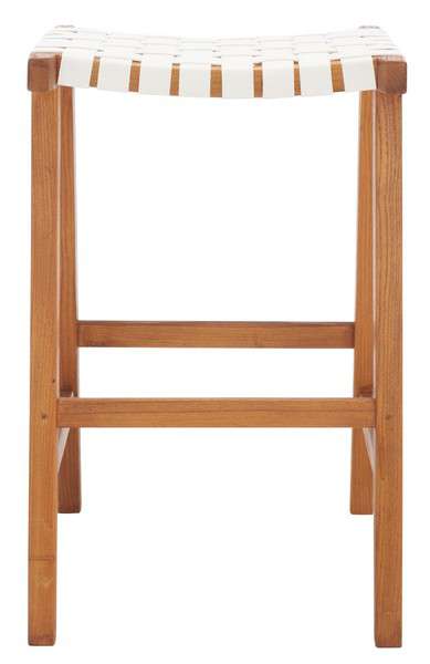 Safavieh Abreu Rectangle Barstool - White | Bar Stools | Modishstore - 2