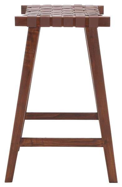 Safavieh Abreu Rectangle Barstool - Cognac | Bar Stools | Modishstore - 3