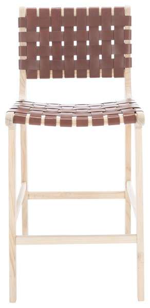 Safavieh Adah Leather Counter Stool - Cognac | Counter Stools | Modishstore - 2