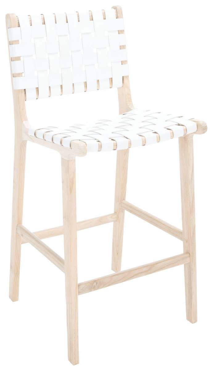 Safavieh Adah Leather Counter Stool - White | Counter Stools | Modishstore - 3