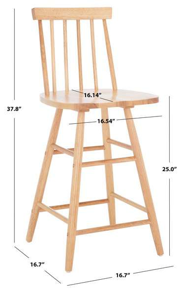 Safavieh May Wood Counter Stool - Natural | Counter Stools | Modishstore - 3