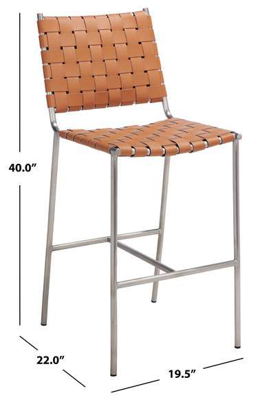 Safavieh Olenna Woven Counter Stool - Cognac | Counter Stools | Modishstore - 4