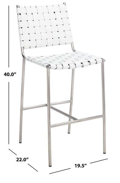 Safavieh Olenna Woven Counter Stool - White | Counter Stools | Modishstore - 4