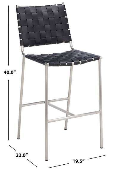 Safavieh Olenna Woven Counter Stool - Black | Counter Stools | Modishstore - 4