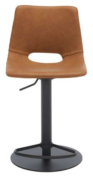 Safavieh Freya Gas Lift Bar Stool - Cognac | Bar Stools | Modishstore - 2