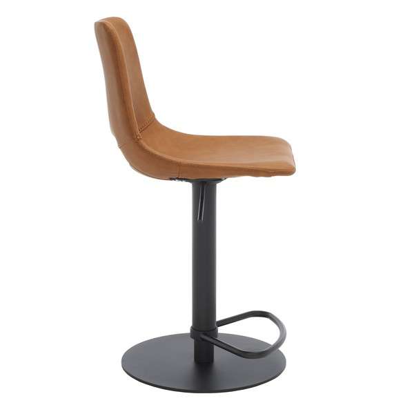 Safavieh Freya Gas Lift Bar Stool - Cognac | Bar Stools | Modishstore - 3