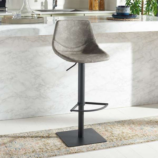 Safavieh Kynlee Gas Lift Barstool - Gray | Bar Stools | Modishstore