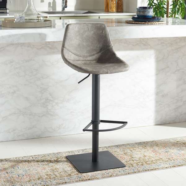 Safavieh Kynlee Gas Lift Barstool - Gray | Bar Stools | Modishstore