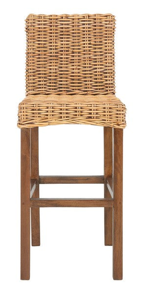 Safavieh Tobie Rattan Bar Stool | Bar Stools | Modishstore - 7