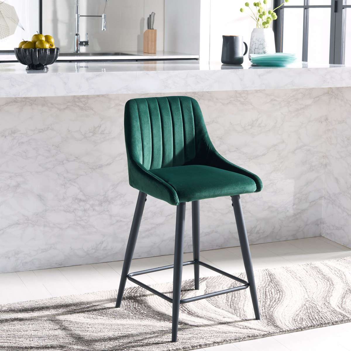 Safavieh Helga Counter Stool - Malachite Green | Counter Stools | Modishstore - 4