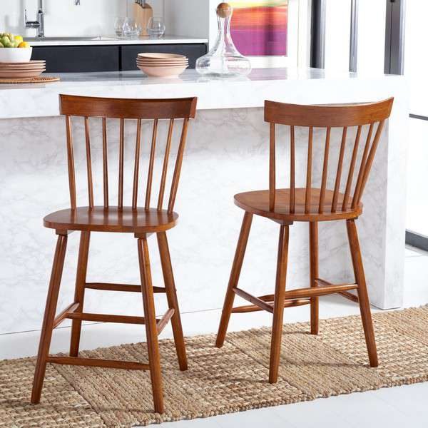 Safavieh Providence Counter Stool Set Of 2 - Walnut | Counter Stools | Modishstore