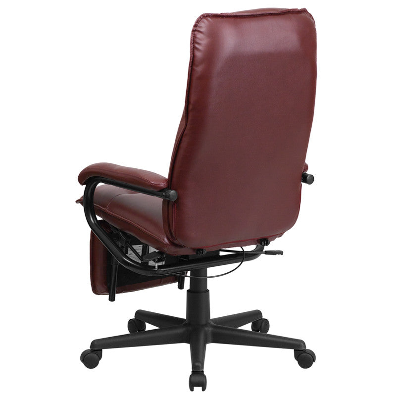 Flash Furniture High Back Burgundy Leather Executive Reclining Swivel Office Chair | Office Chairs | Modishstore - 4