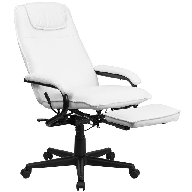 Flash furniture white online and gold office chair