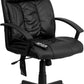 Flash Furniture BT-9578P-GG High Back Massaging Black Leather Executive Swivel Office Chair | Office Chairs | Modishstore