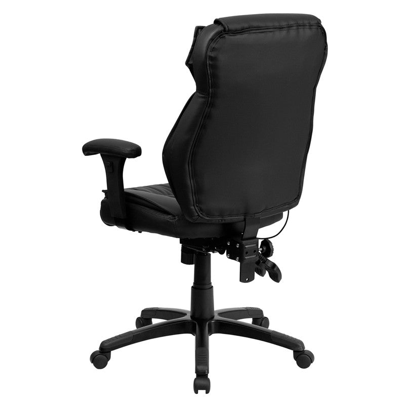 Flash Furniture High Back Black Leather Executive Swivel Office Chair With Triple Paddle Control And Lumbar Support Knob | Office Chairs | Modishstore - 2