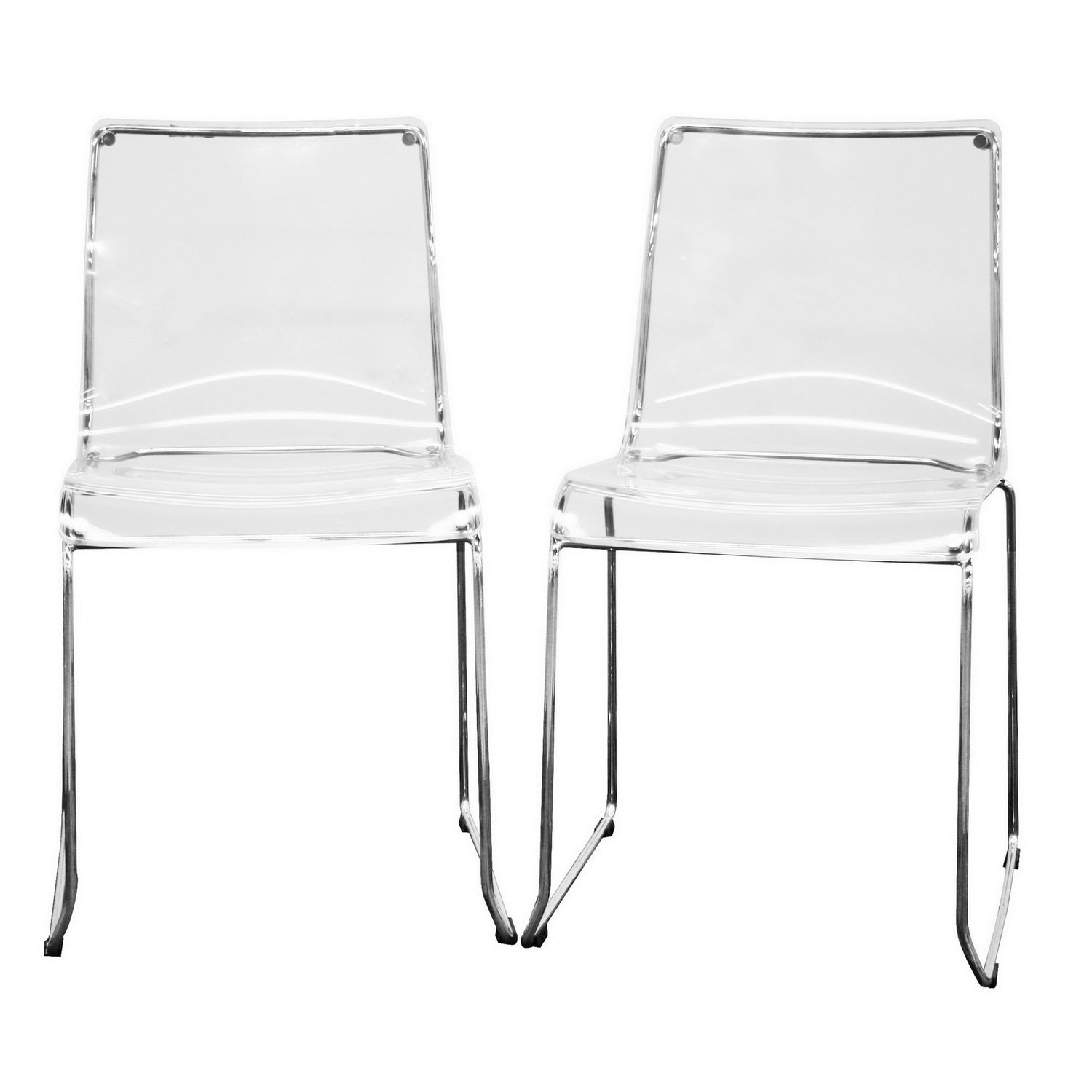 Baxton Studio Lino Transparent Clear Acrylic Dining Chair Set of