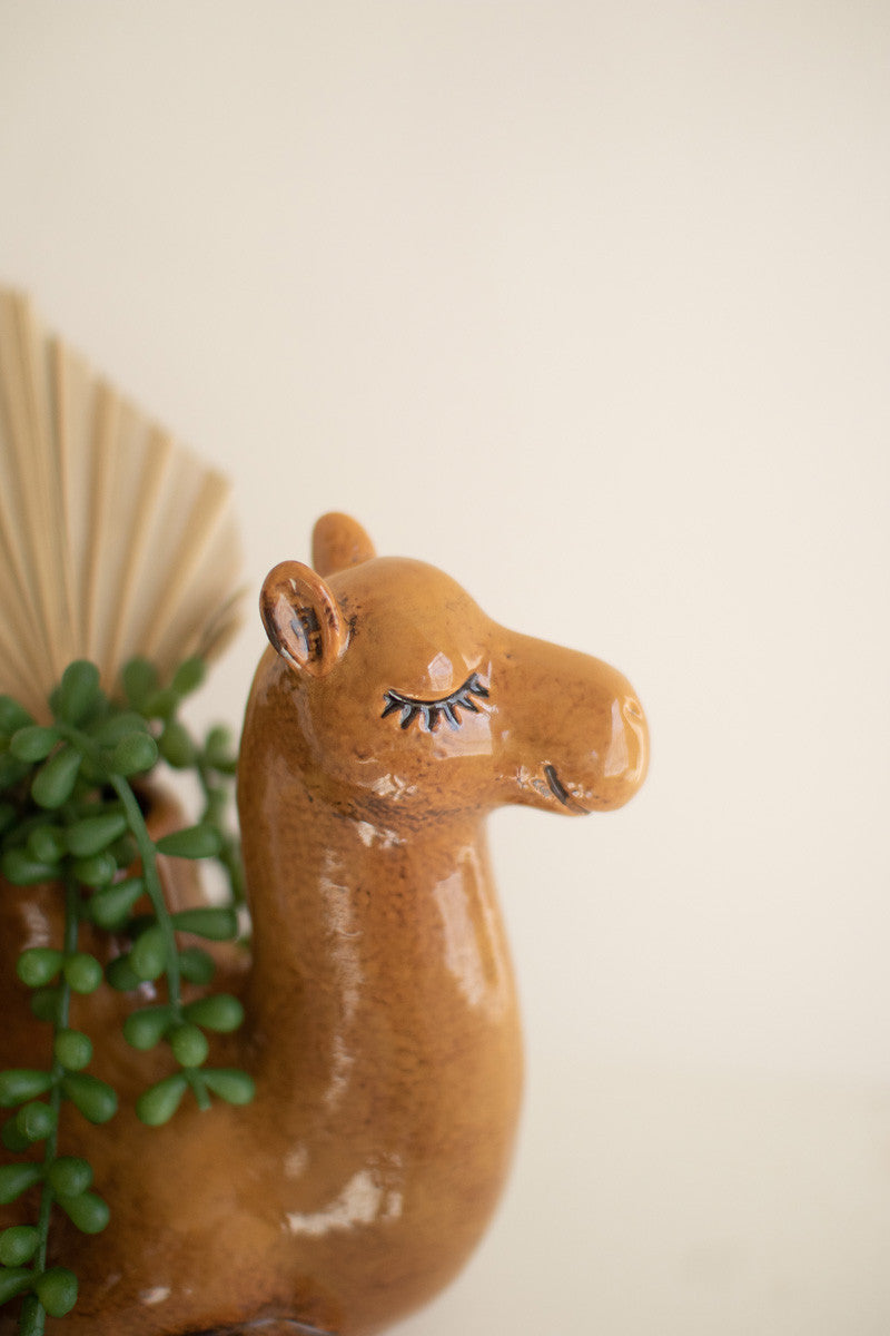 Ceramic Camel Planter - Brown | Planters, Troughs & Cachepots |  Modishstore  - 3