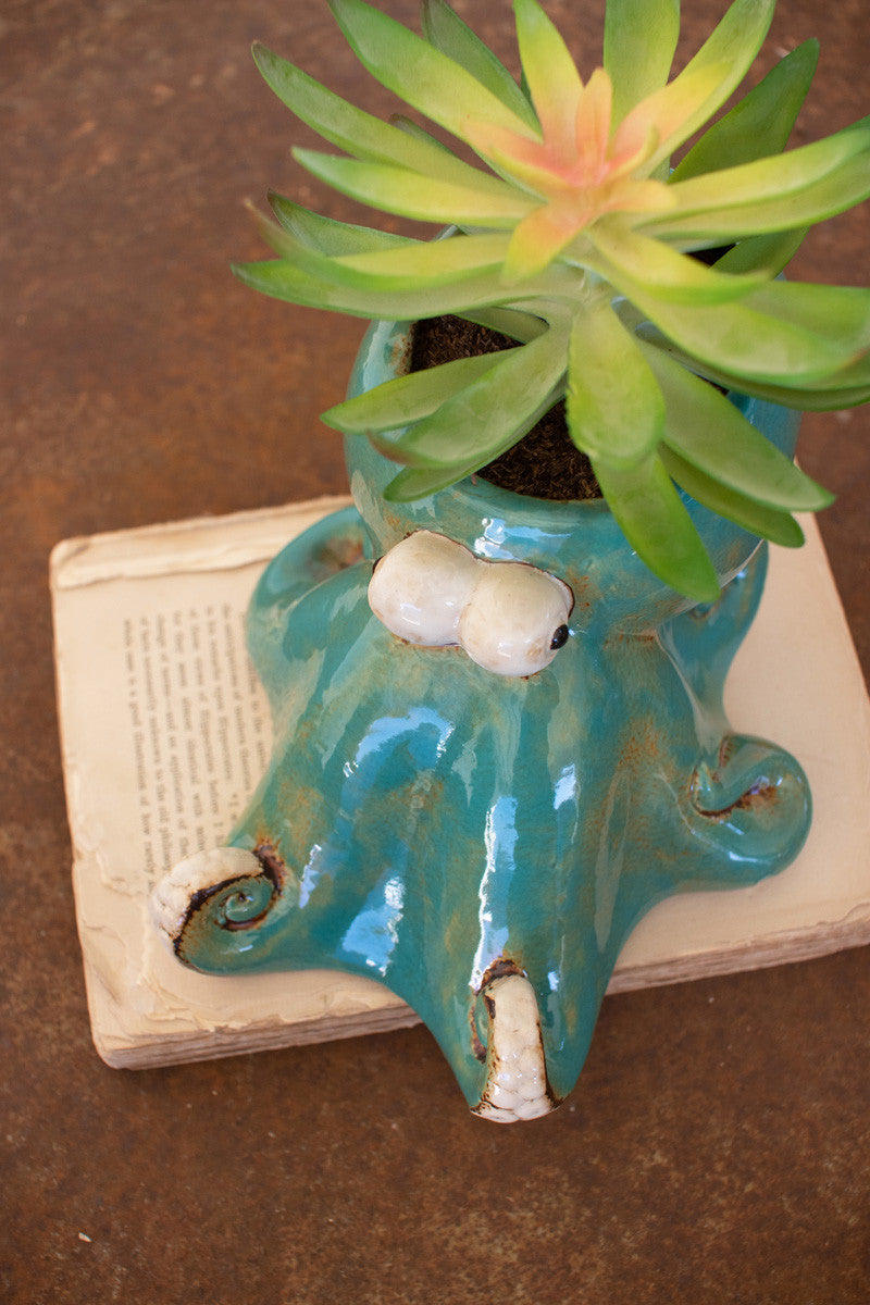 Ceramic Octopus Planter | Planters, Troughs & Cachepots |  Modishstore  - 3