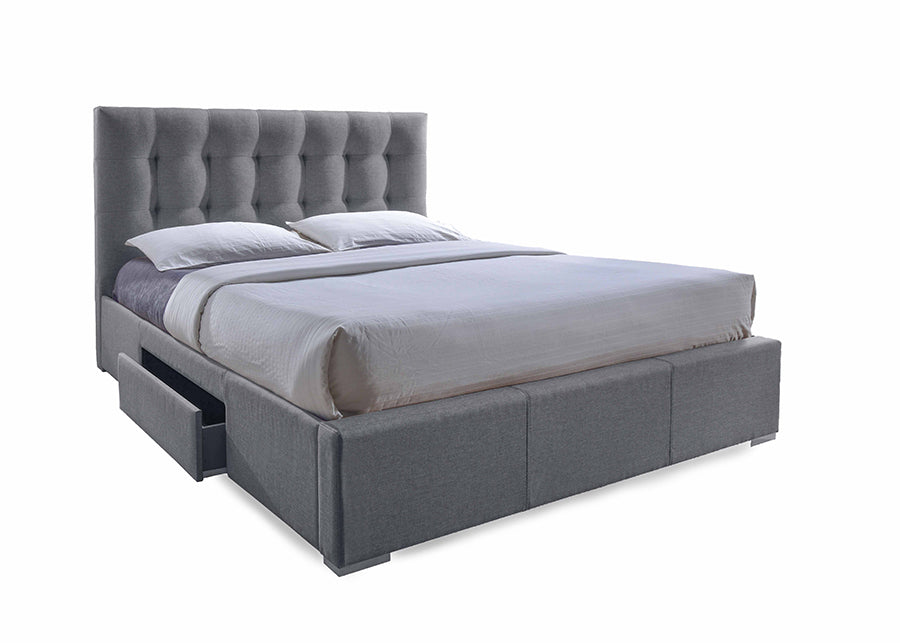 Baxton Studio Sarter Contemporary King Size Bed with 2 drawer