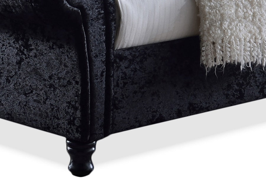 Baxton Studio Castello Black Velvet Upholstered Faux Crystal