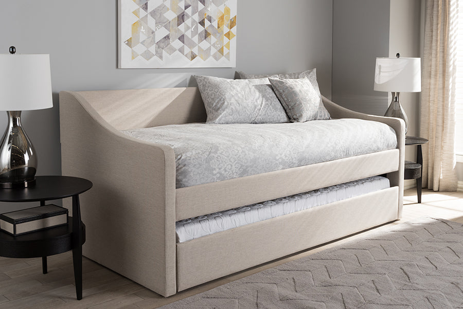 Beige daybed store with trundle