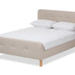 baxton studio samson mid century light beige fabric upholstered full size platform bed | Modish Furniture Store-3