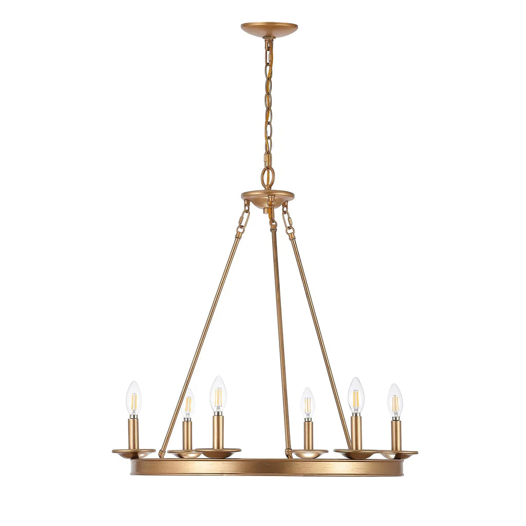 Safavieh Joris 6Lt Chandelier - Gold Painted | Chandeliers | Modishstore - 5