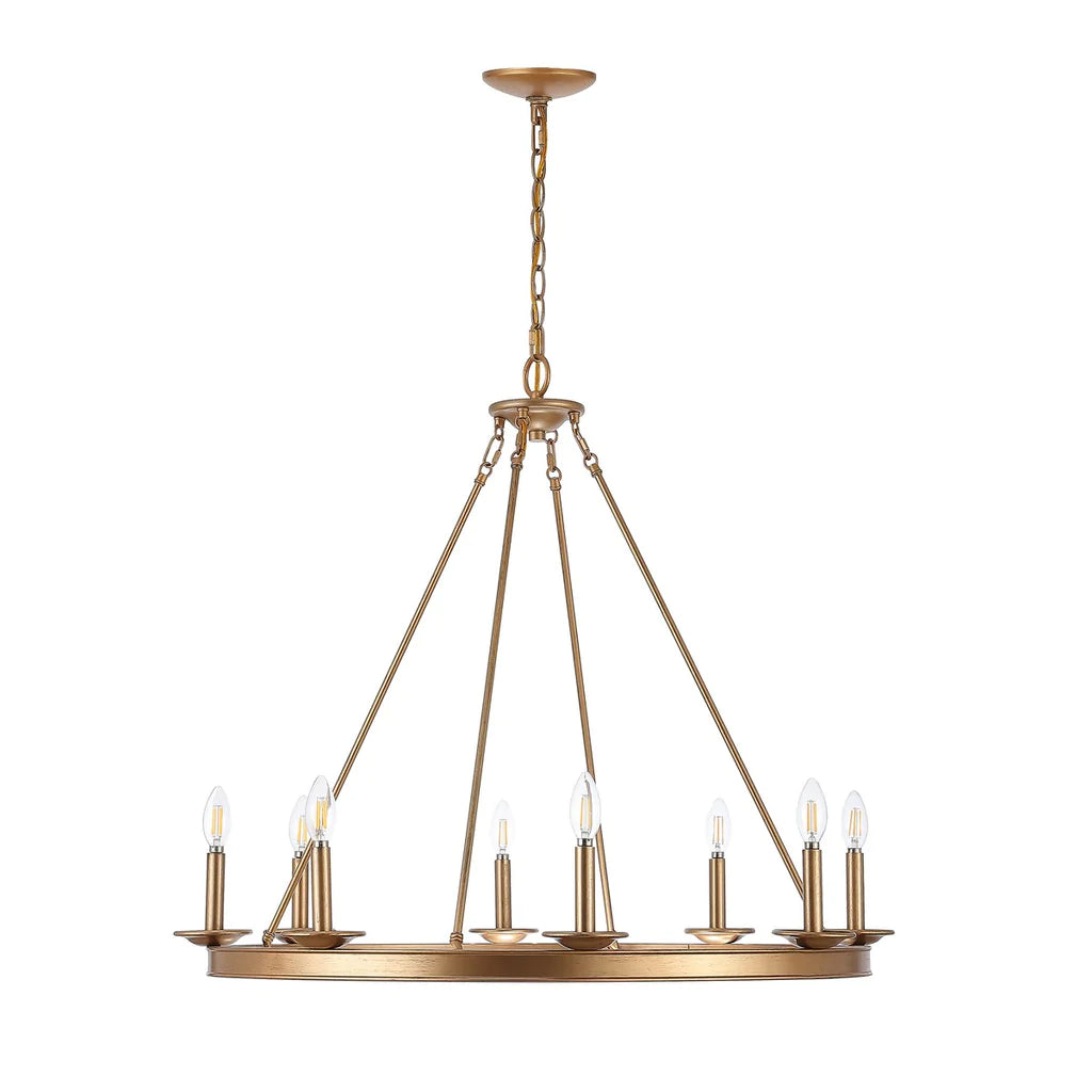 Safavieh Fauna 8Lt Chandelier - Gold Painted | Chandeliers | Modishstore - 2