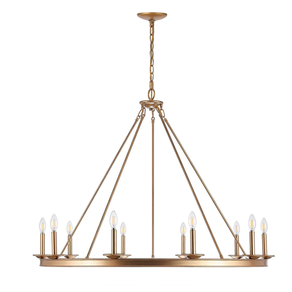 Safavieh Telta 10Lt Chandelier - Gold Painted | Chandeliers | Modishstore - 2