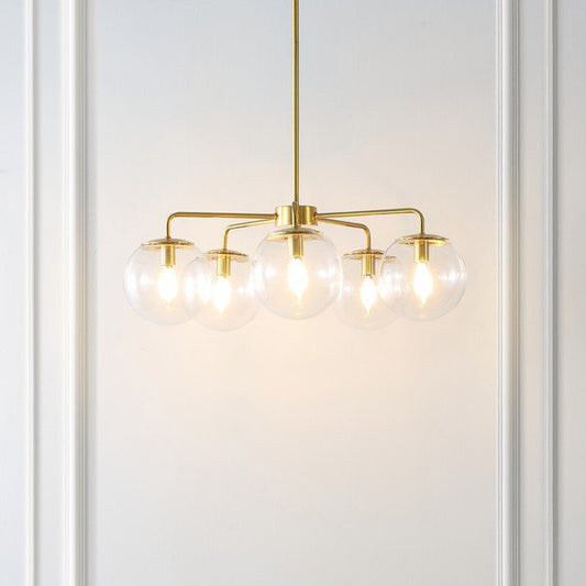 Safavieh Negara Chandelier - Satin Brass | Chandeliers | Modishstore