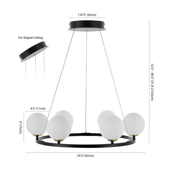 Safavieh Pomona Chandelier - Matte Black | Chandeliers | Modishstore - 3