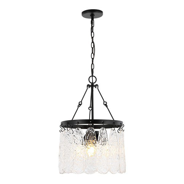 Safavieh Thryssa, 3 Light, 15 Inch, Black/Clear, Iron/Glass Chandelier - Black | Chandeliers | Modishstore - 2