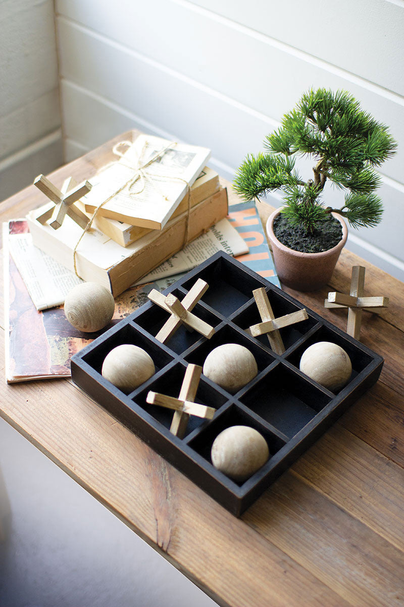 Wooden Tic-Tac-Toe Set By Kalalou |  Holiday | Modishstore | CLA1289