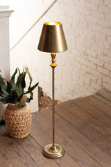 Antique Gold Table Lamp With Metal Shade By Kalalou