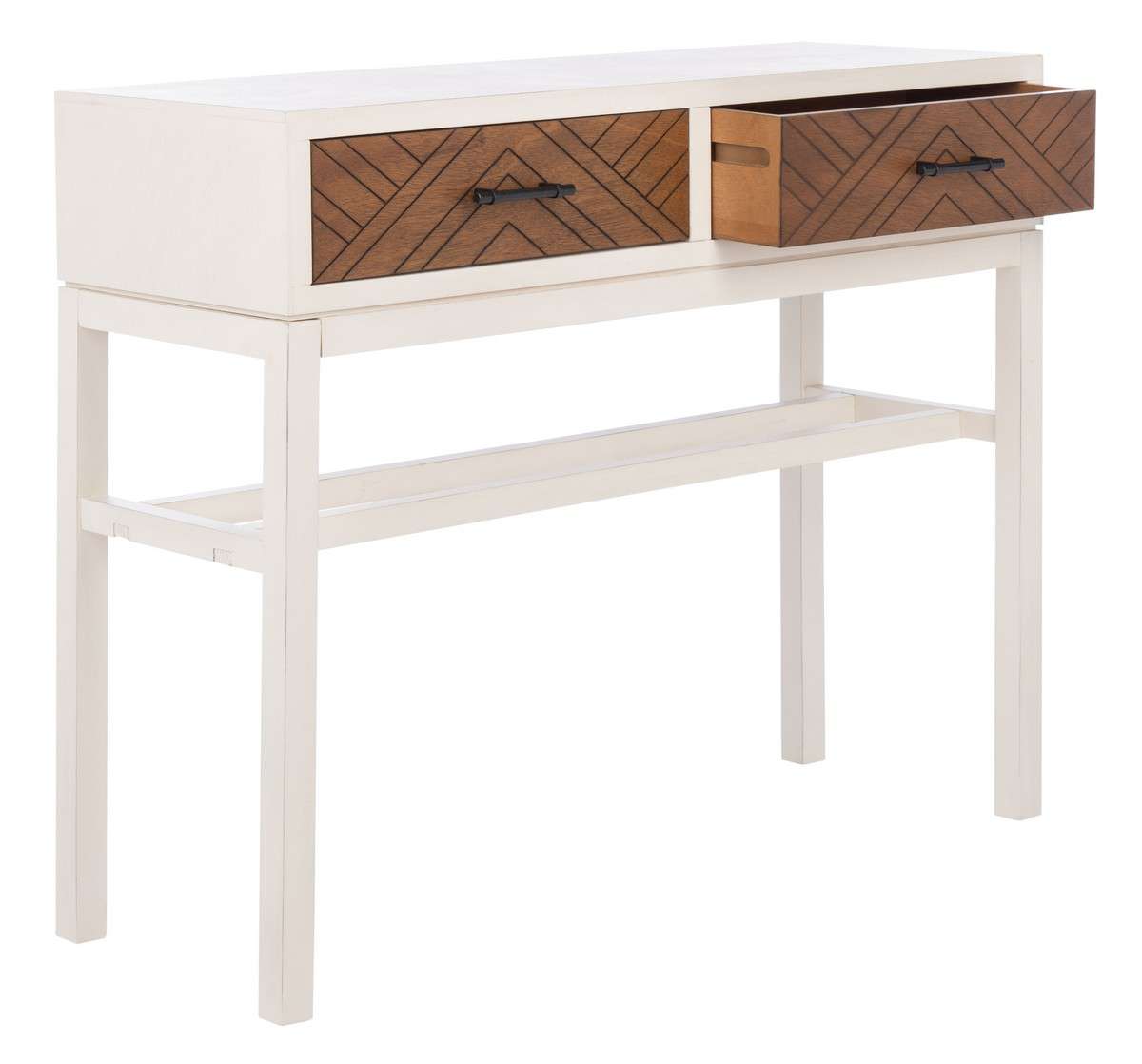 Safavieh Ajana 2 Drawer Console - Distressed White W | Console Tables | Modishstore - 2