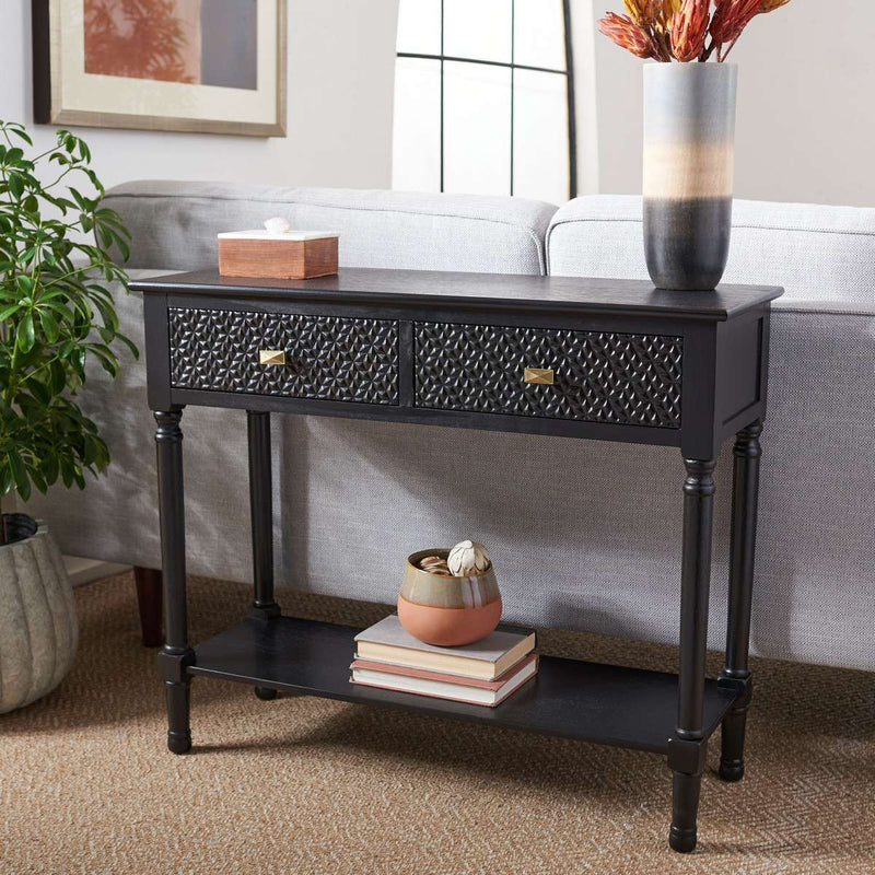 Safavieh Halton 2Drw Console Table - Black | Console Tables | Modishstore