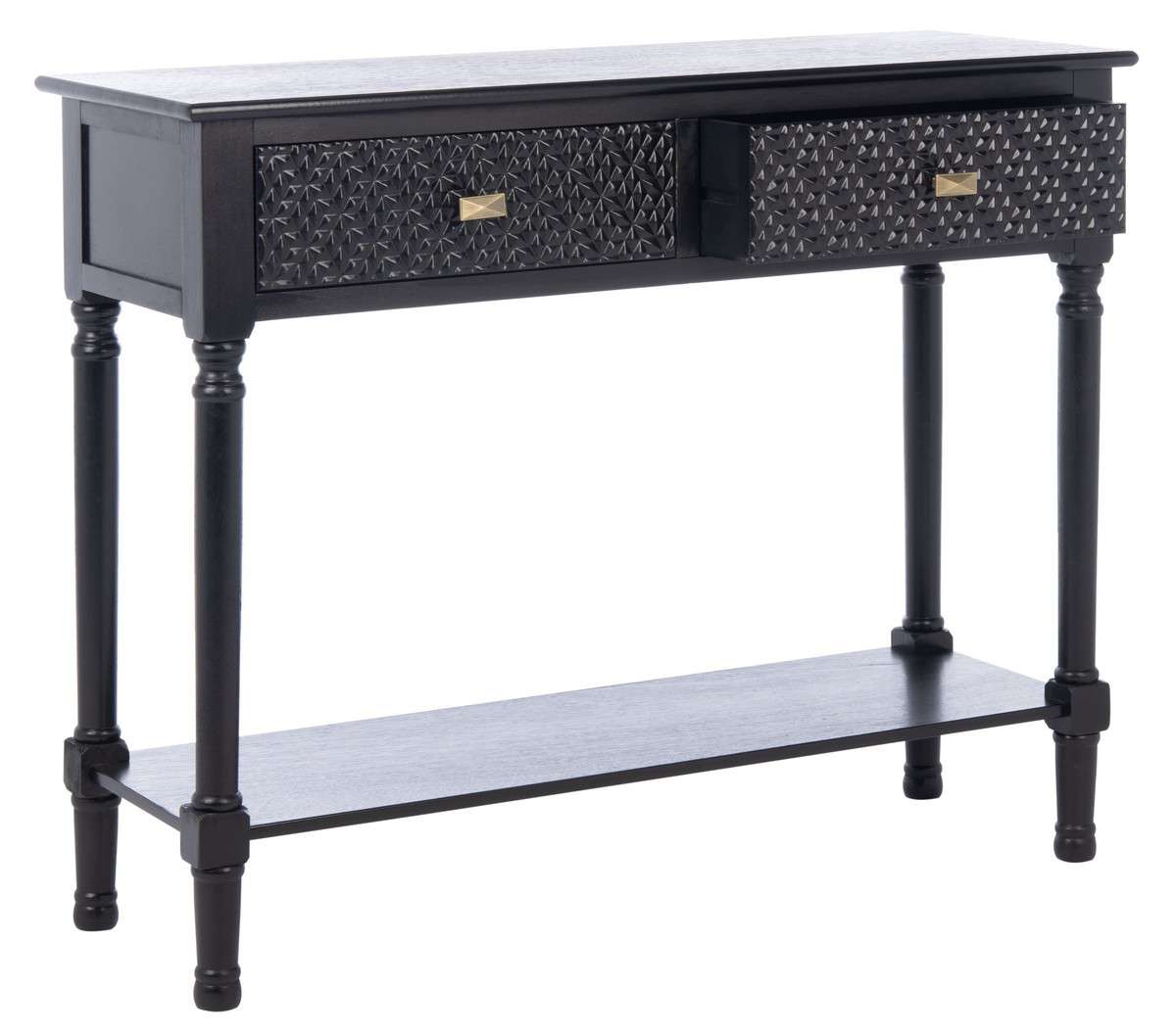 Safavieh Halton 2Drw Console Table - Black | Console Tables | Modishstore - 3