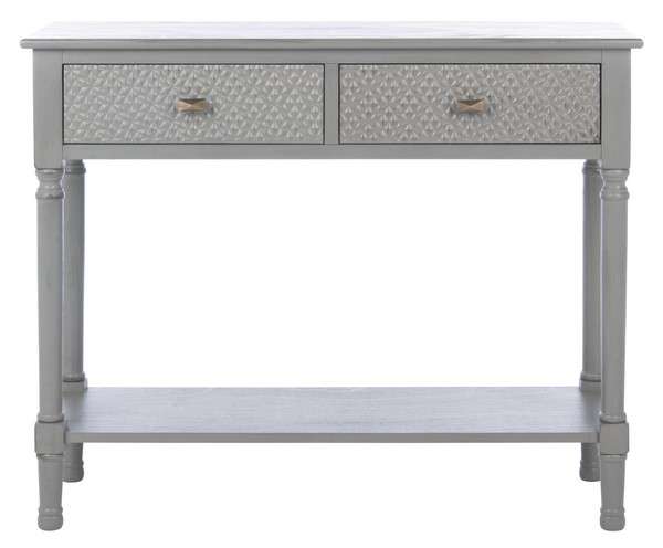 Safavieh Halton 2Drw Console Table - Distressed Gray | Console Tables | Modishstore - 2