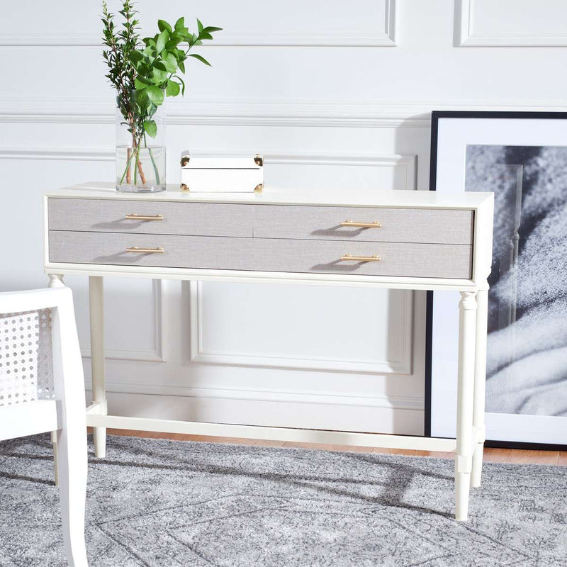 Safavieh Estella 4Drw Console Table - White | Console Tables | Modishstore