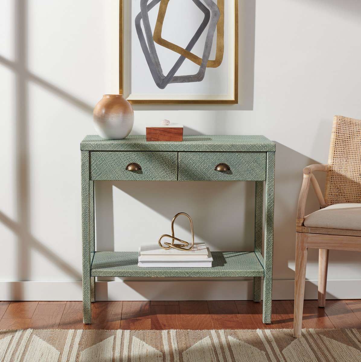 Sage green console deals table