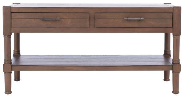 Safavieh Filbert 2 Drawer Coffee Table - Brown | Coffee Tables | Modishstore - 2