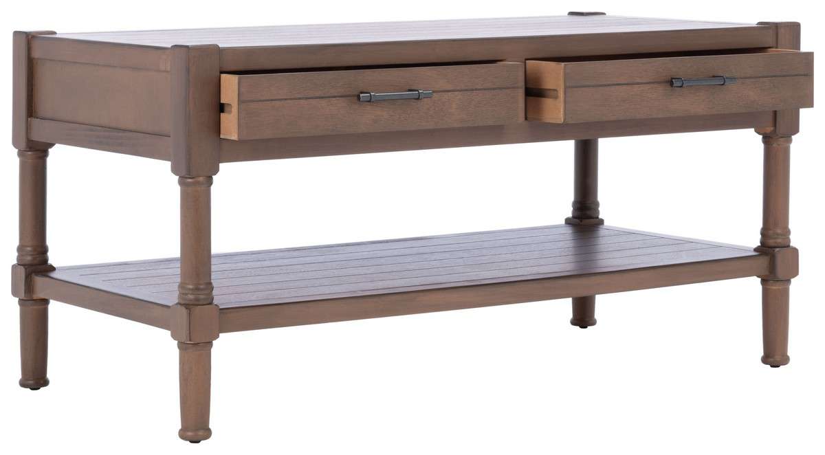 Safavieh Filbert 2 Drawer Coffee Table - Brown | Coffee Tables | Modishstore - 3